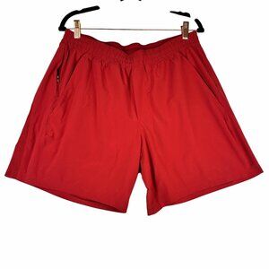 Lululemon Men's Pace Breaker Short XL Red Vented Athletic Shorts Zipper Pocket